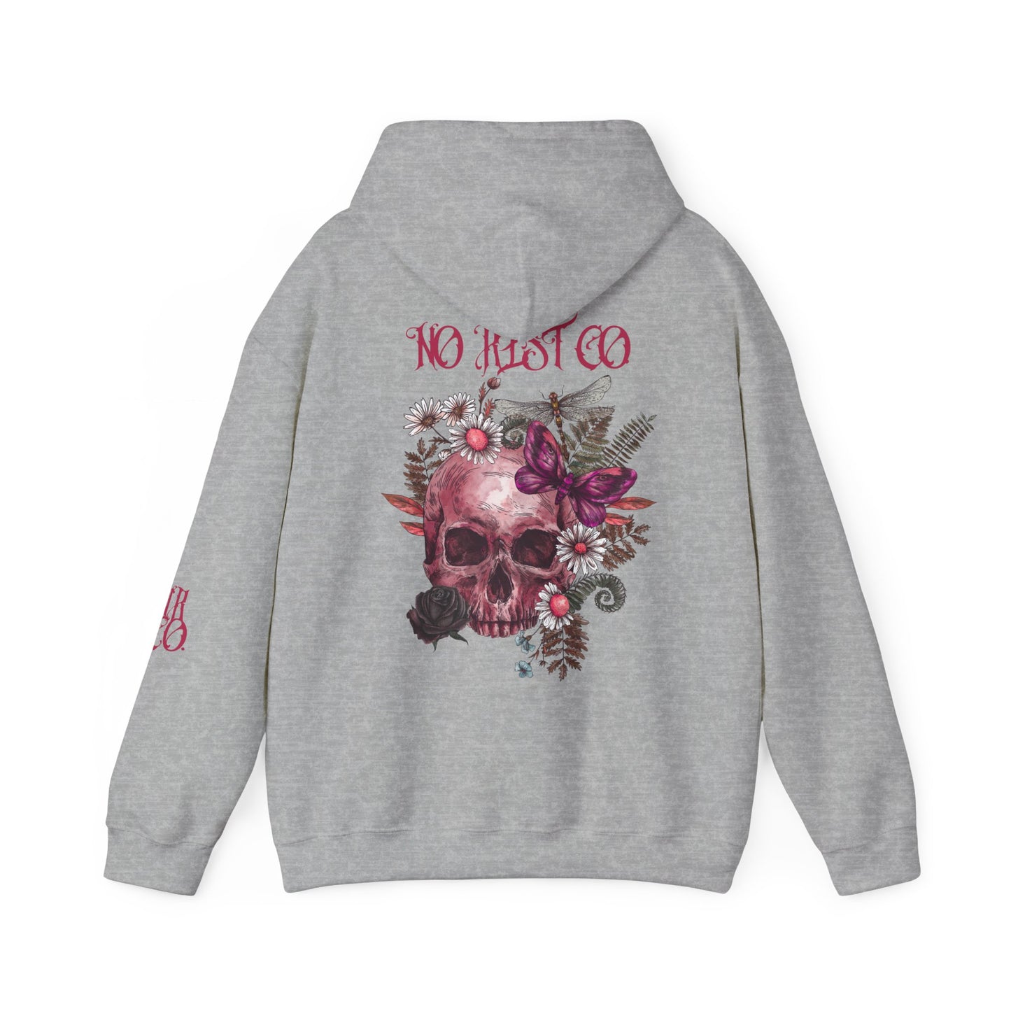 Skull Floral Hooded Sweatshirt - Heavy Blend™