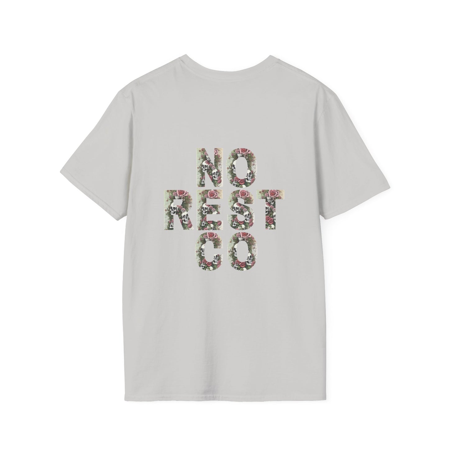 Floral Graphic T-Shirt - "NO REST CO" Nature-Inspired Design