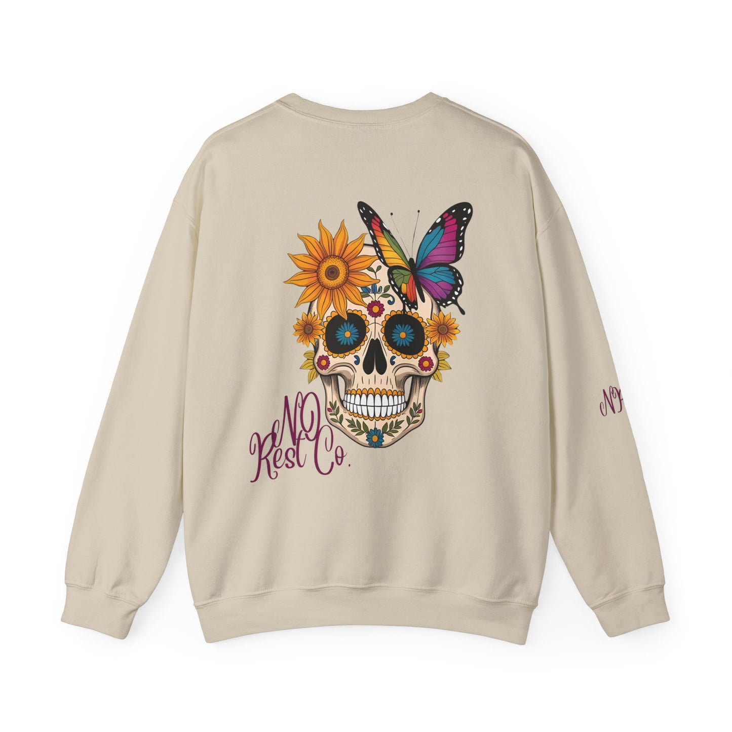 No Rest Co. Skull & Butterfly Graphic Sweatshirt
