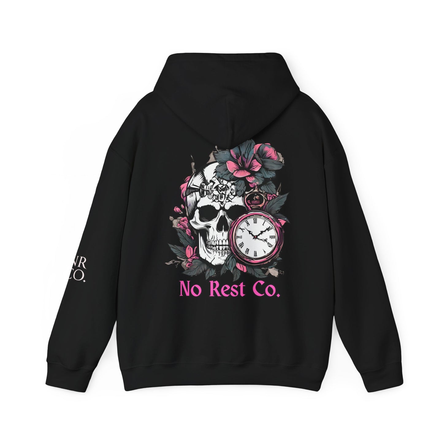 Skull Floral Design Hooded Sweatshirt - No Rest Co.