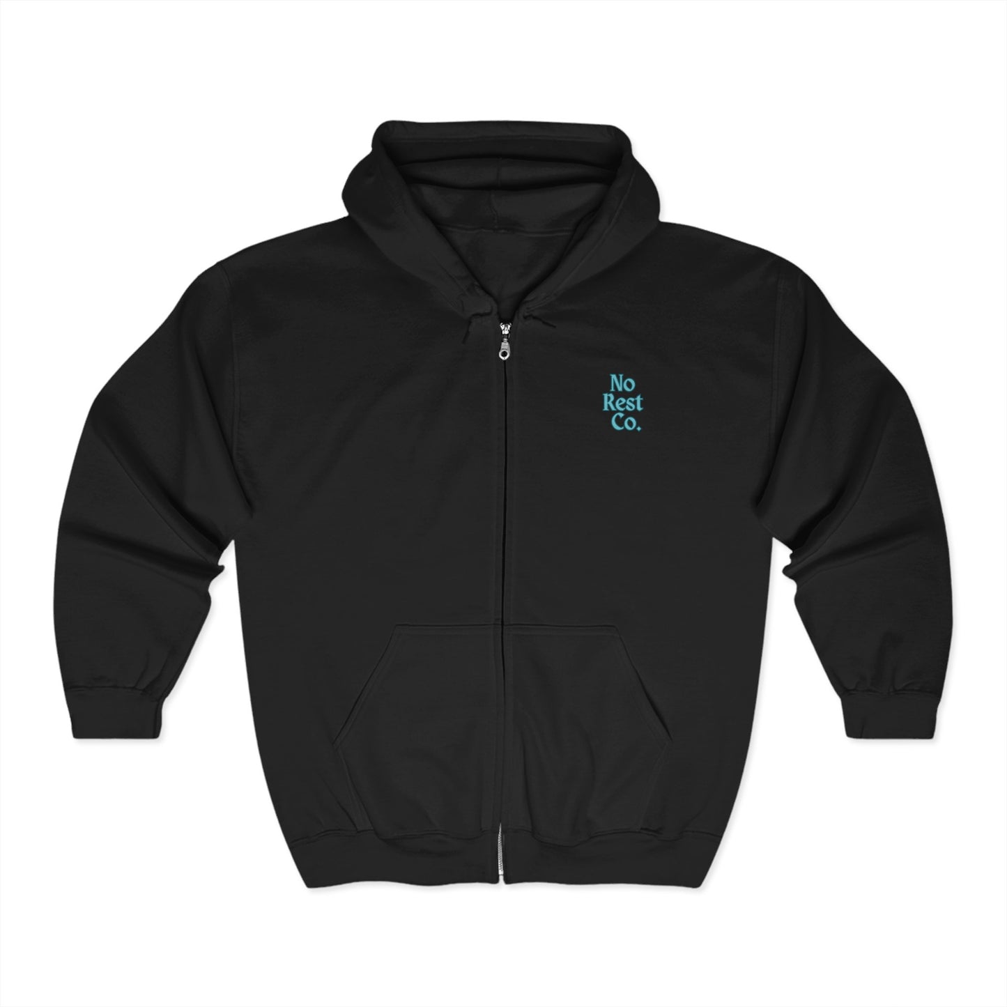 No Rest Co. Unisex Full Zip Hoodie - Edgy Skull & Butterfly Design