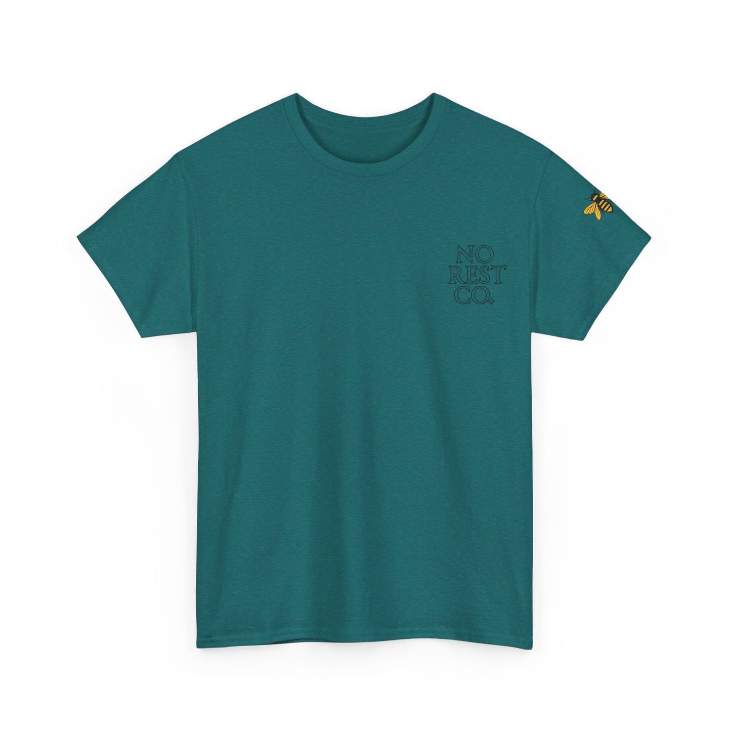 Day of the Dead Inspired Heavy Cotton Tee - No Rest Co. Skull & Sunflower Design