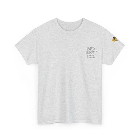 Day of the Dead Inspired Heavy Cotton Tee - No Rest Co. Skull & Sunflower Design