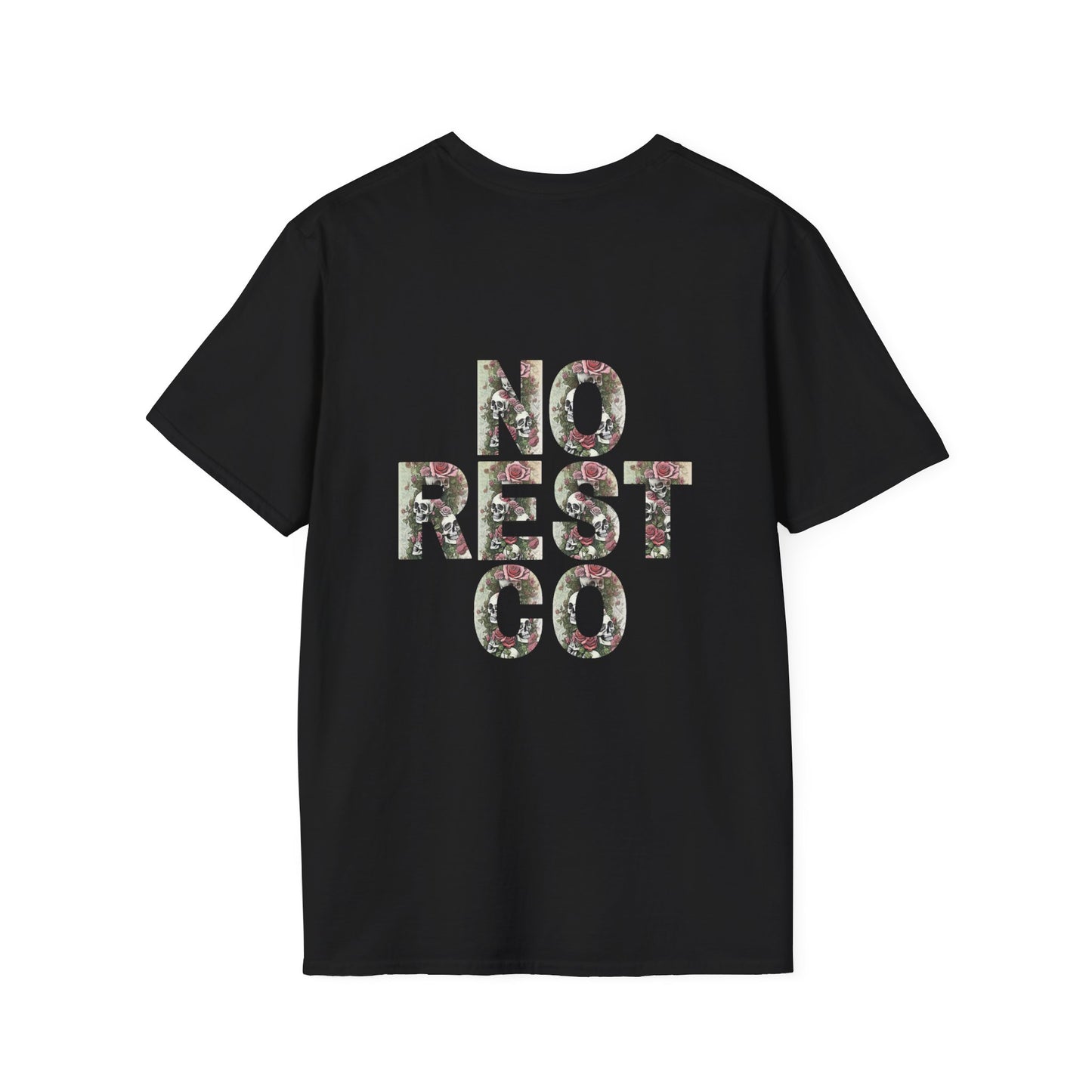 Floral Graphic T-Shirt - "NO REST CO" Nature-Inspired Design