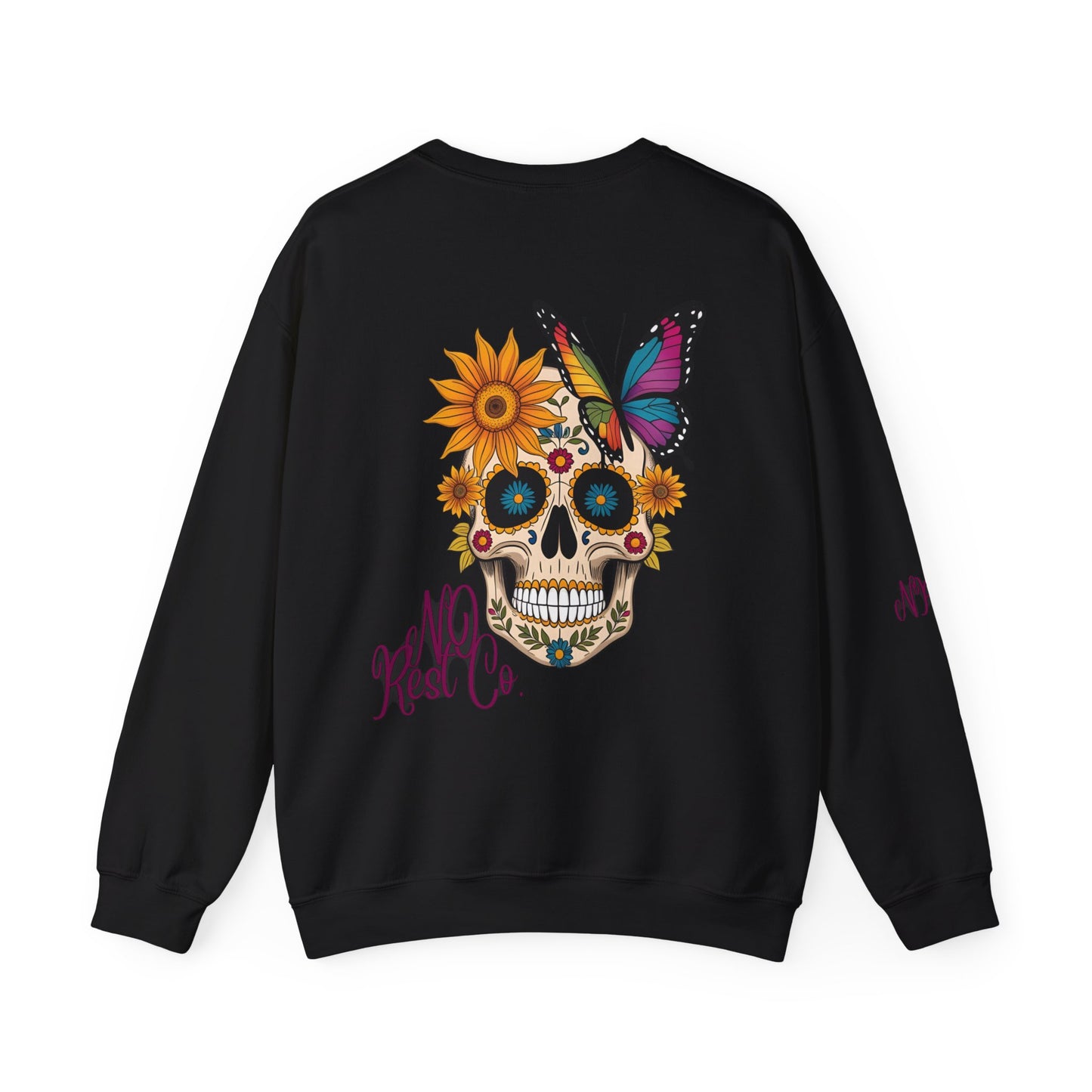 No Rest Co. Skull & Butterfly Graphic Sweatshirt