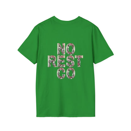 No Rest Co. Floral Graphic T-Shirt -  Skulls and Nature Inspired Design