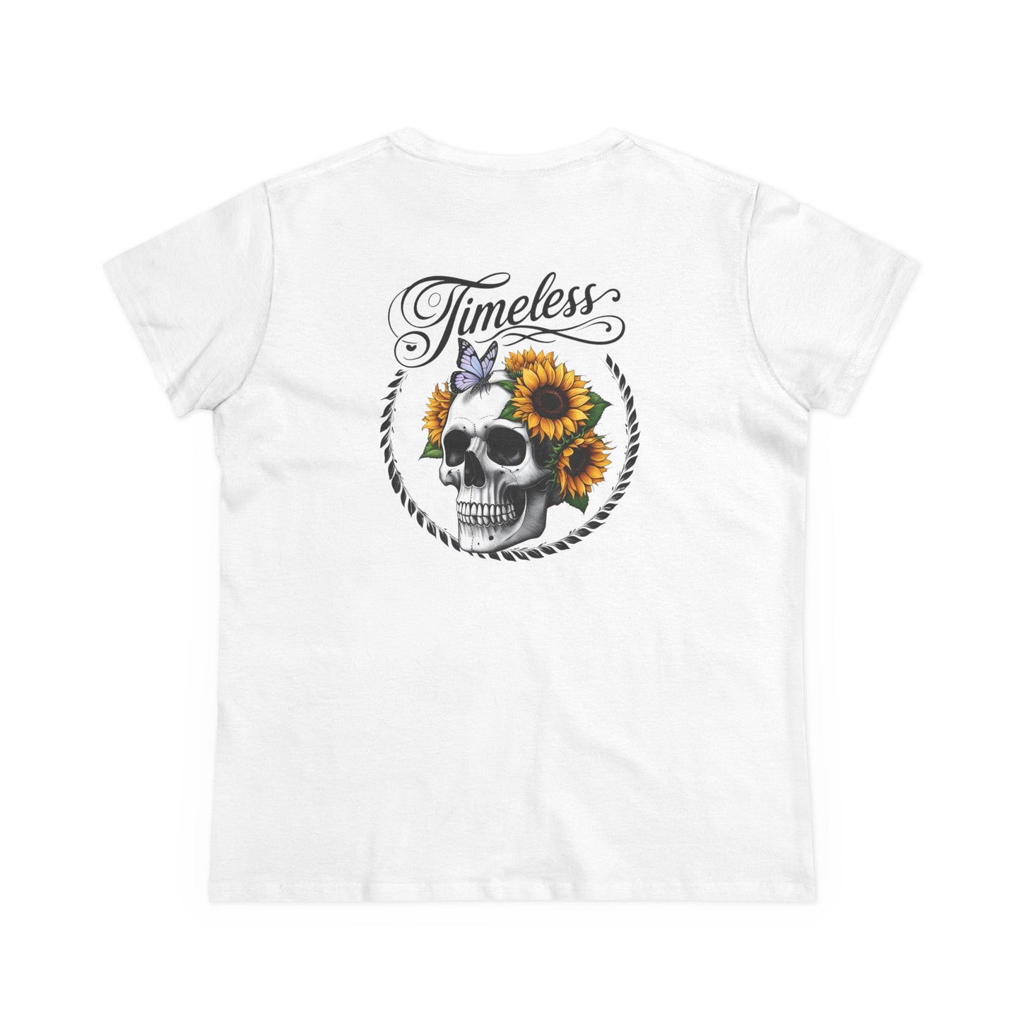 Timeless Skull & Sunflower Women's Cotton Tee