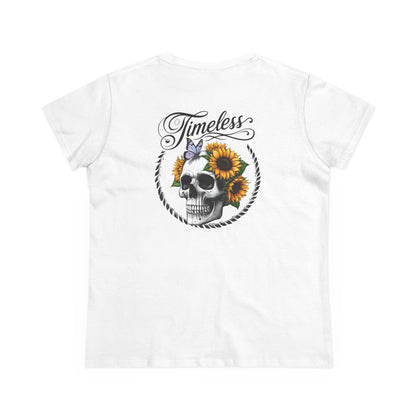 Timeless Skull & Sunflower Women's Cotton Tee
