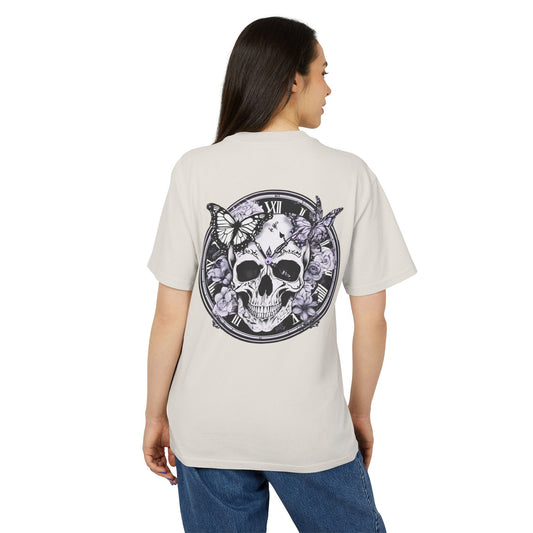 Unisex Faded Tee - No Rest Co. Skull and Butterfly Design