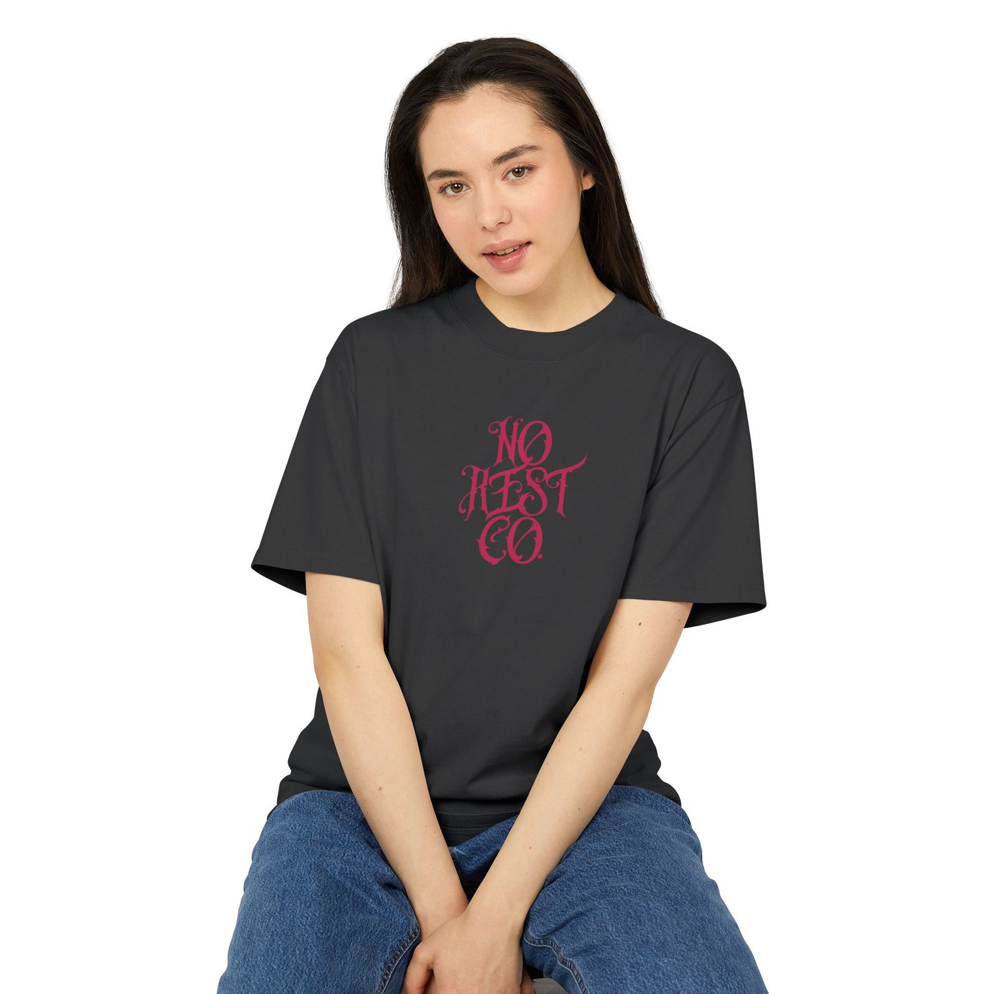 Heavy Faded Tee - No Hesitation Floral Skull Design