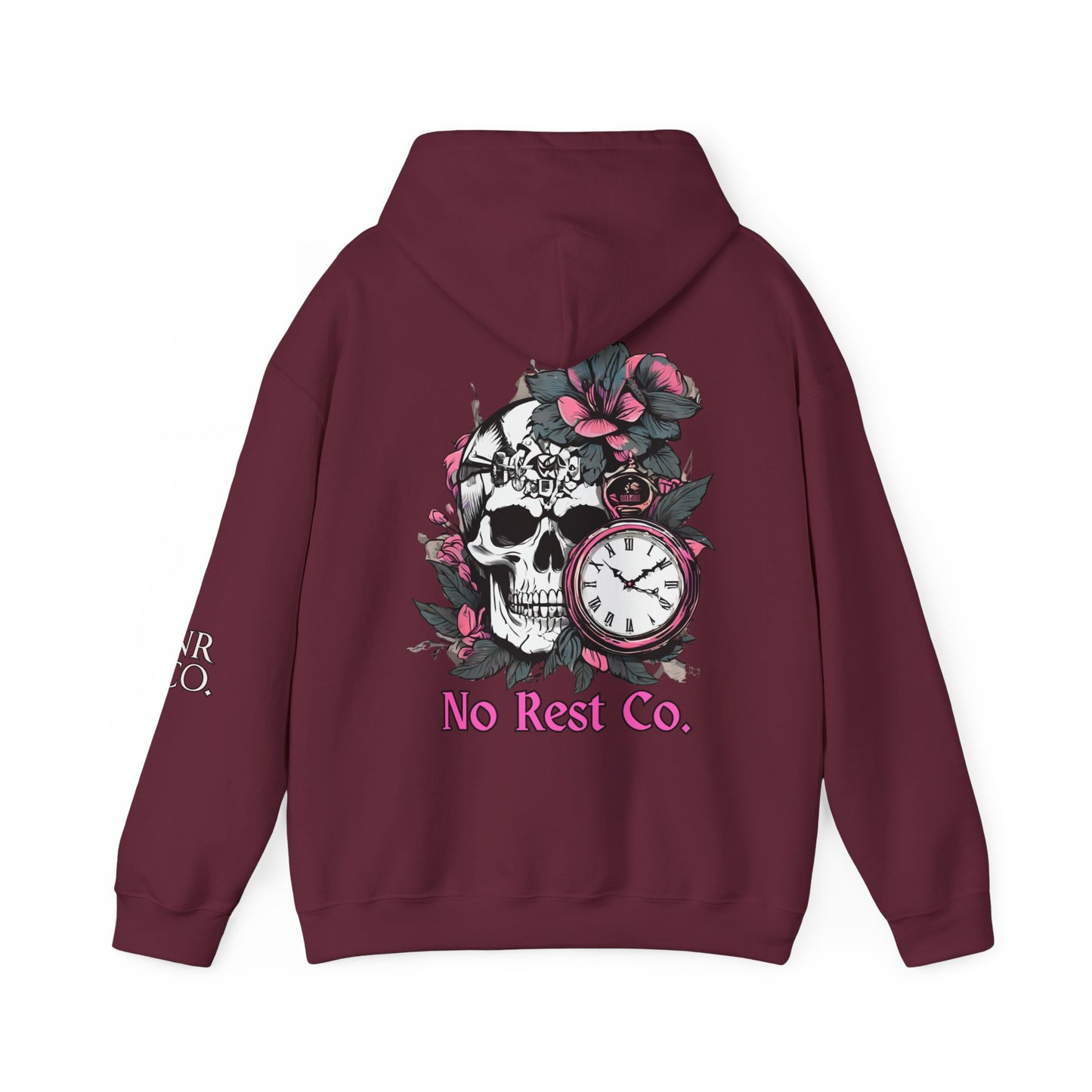 Skull Floral Design Hooded Sweatshirt - No Rest Co.