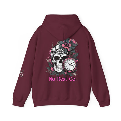 Skull Floral Design Hooded Sweatshirt - No Rest Co.