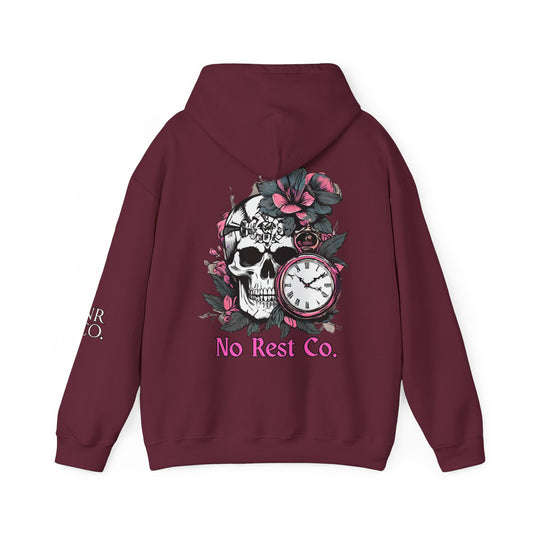 Skull Floral Design Hooded Sweatshirt - No Rest Co.
