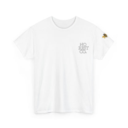 Day of the Dead Inspired Heavy Cotton Tee - No Rest Co. Skull & Sunflower Design