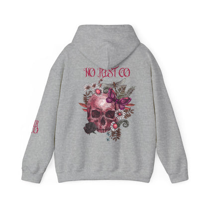 Skull Floral Hooded Sweatshirt - Heavy Blend