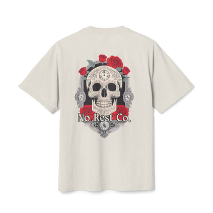 No Rest Co. Heavy Faded Skull Tee -  Vintage Aesthetic