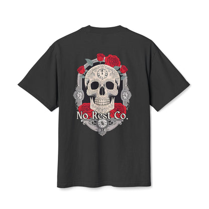 No Rest Co. Heavy Faded Skull Tee -  Vintage Aesthetic