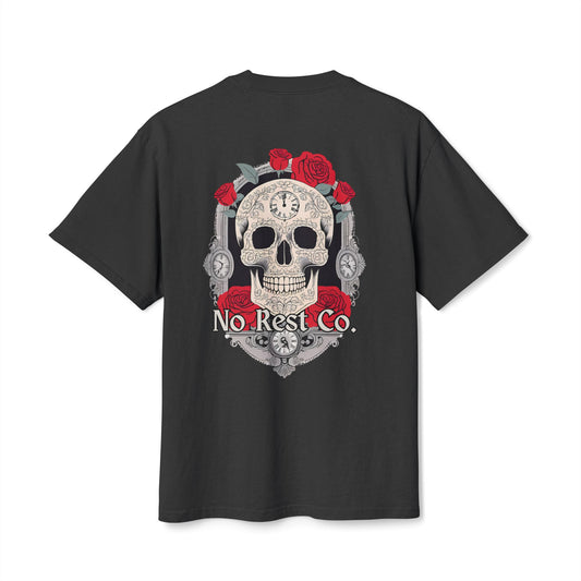 No Rest Co. Heavy Faded Skull Tee -  Vintage Aesthetic