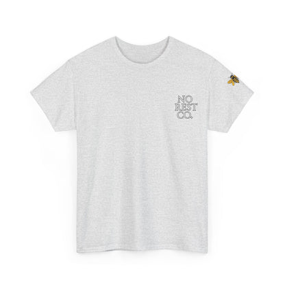 Day of the Dead Inspired Heavy Cotton Tee - No Rest Co. Skull & Sunflower Design