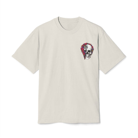 No Rest Co. Floral Skull Graphic Tee - Heavy Faded T-Shirt
