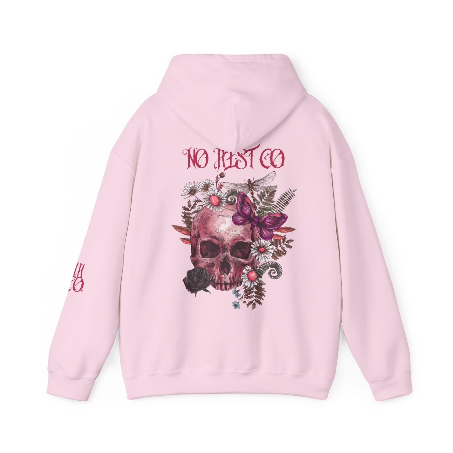 Skull Floral Hooded Sweatshirt - Heavy Blend