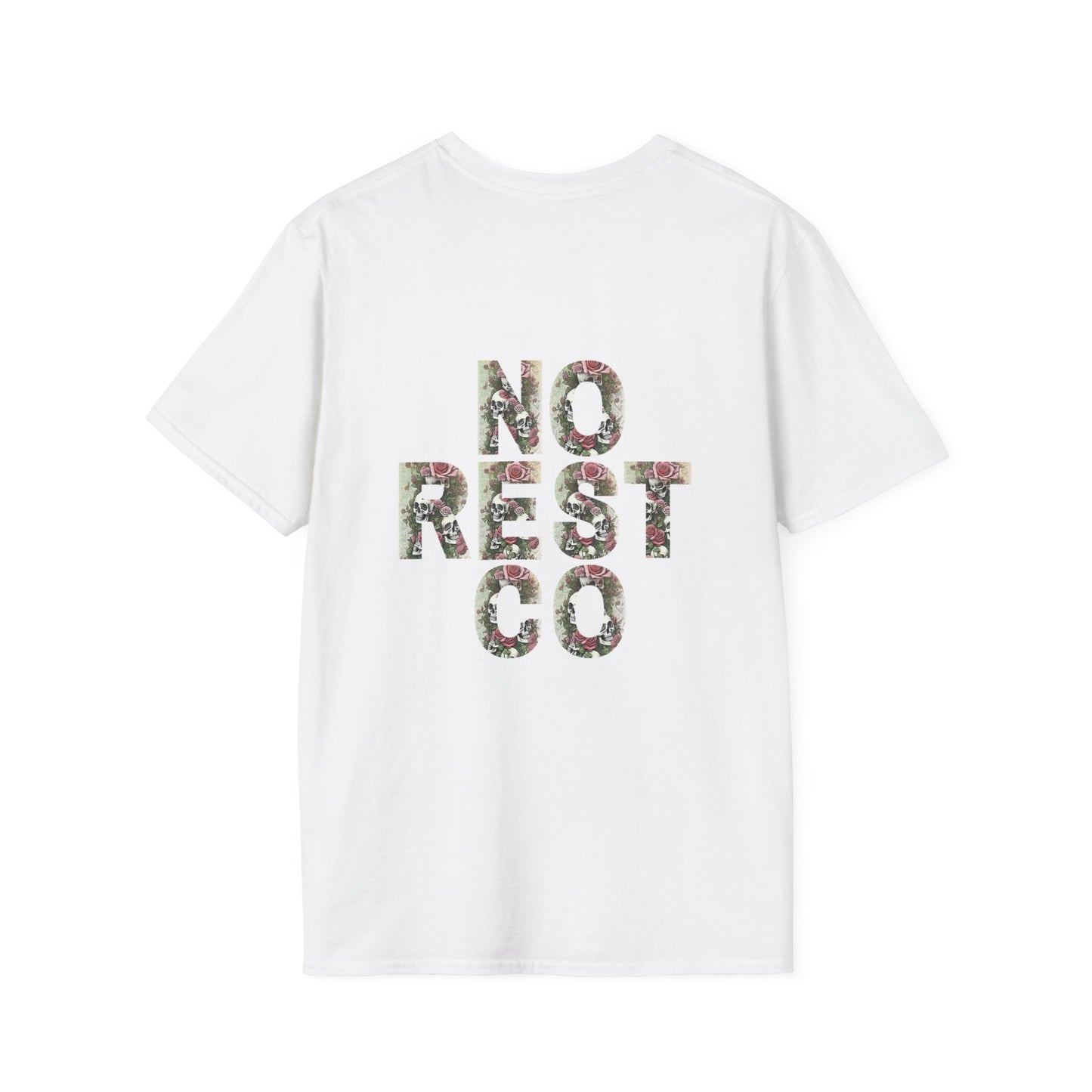 Floral Graphic T-Shirt - "NO REST CO" Nature-Inspired Design