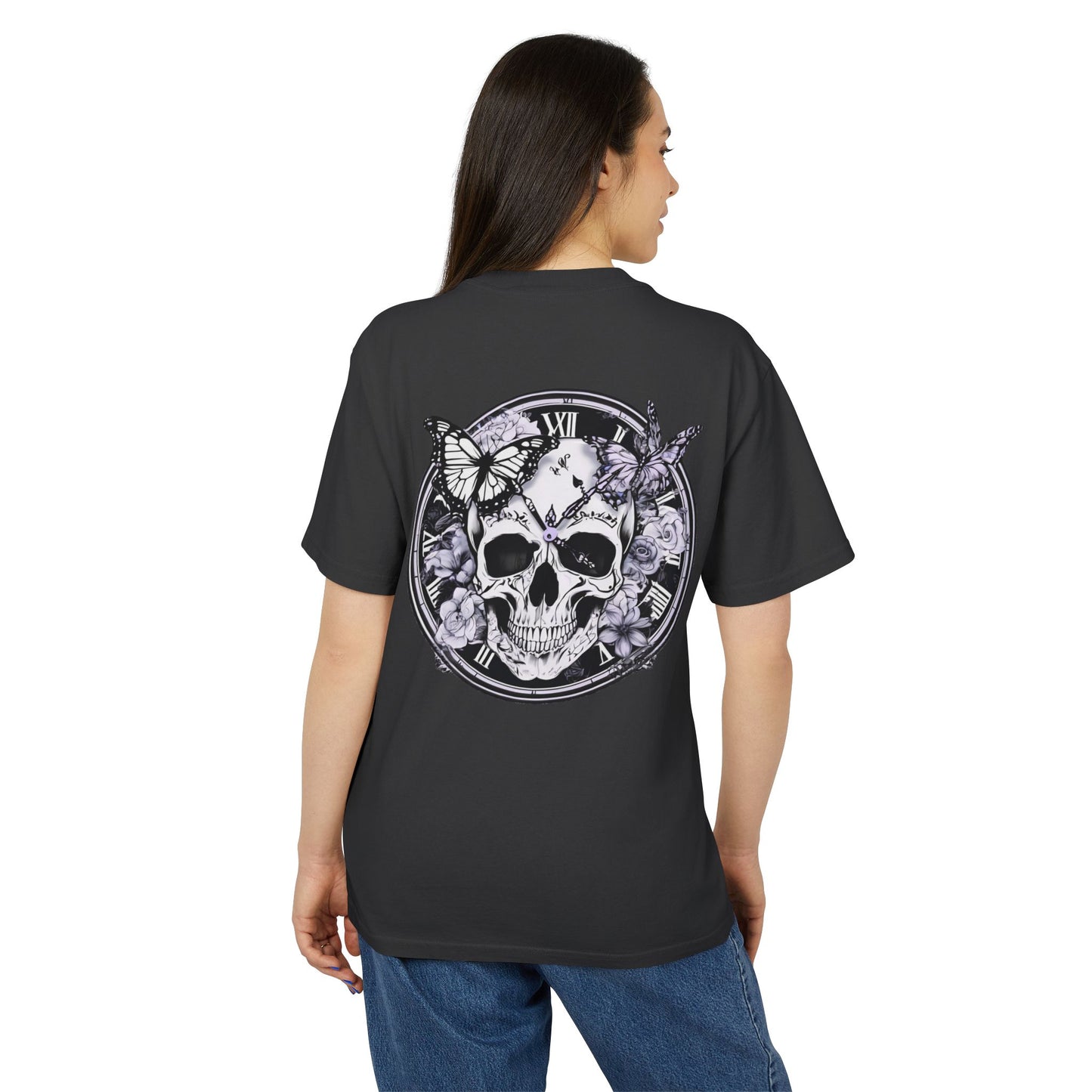 Unisex Faded Tee - No Rest Co. Skull and Butterfly Design