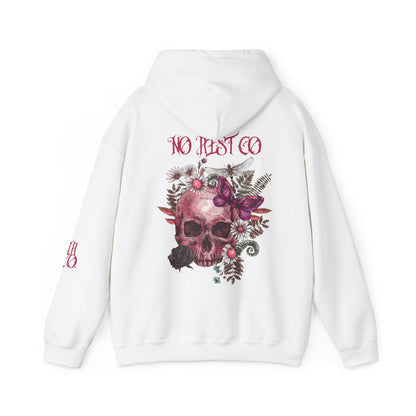Skull Floral Hooded Sweatshirt - Heavy Blend