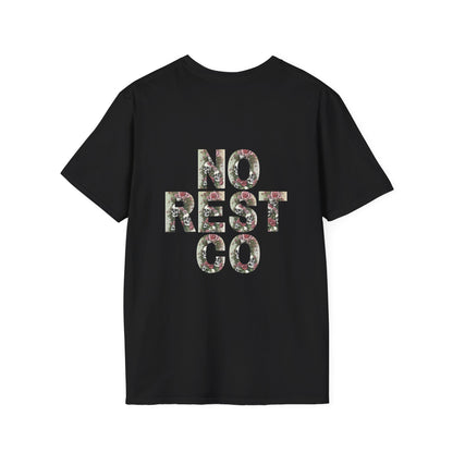 Floral Graphic T-Shirt - "NO REST CO" Nature-Inspired Design