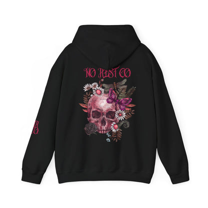 Skull Floral Hooded Sweatshirt - Heavy Blend