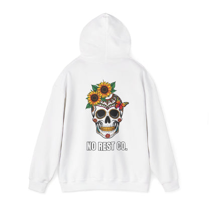 Skull & Butterfly Hoodie - No Rest Co. Graphic Sweatshirt for Comfortable Chill Days
