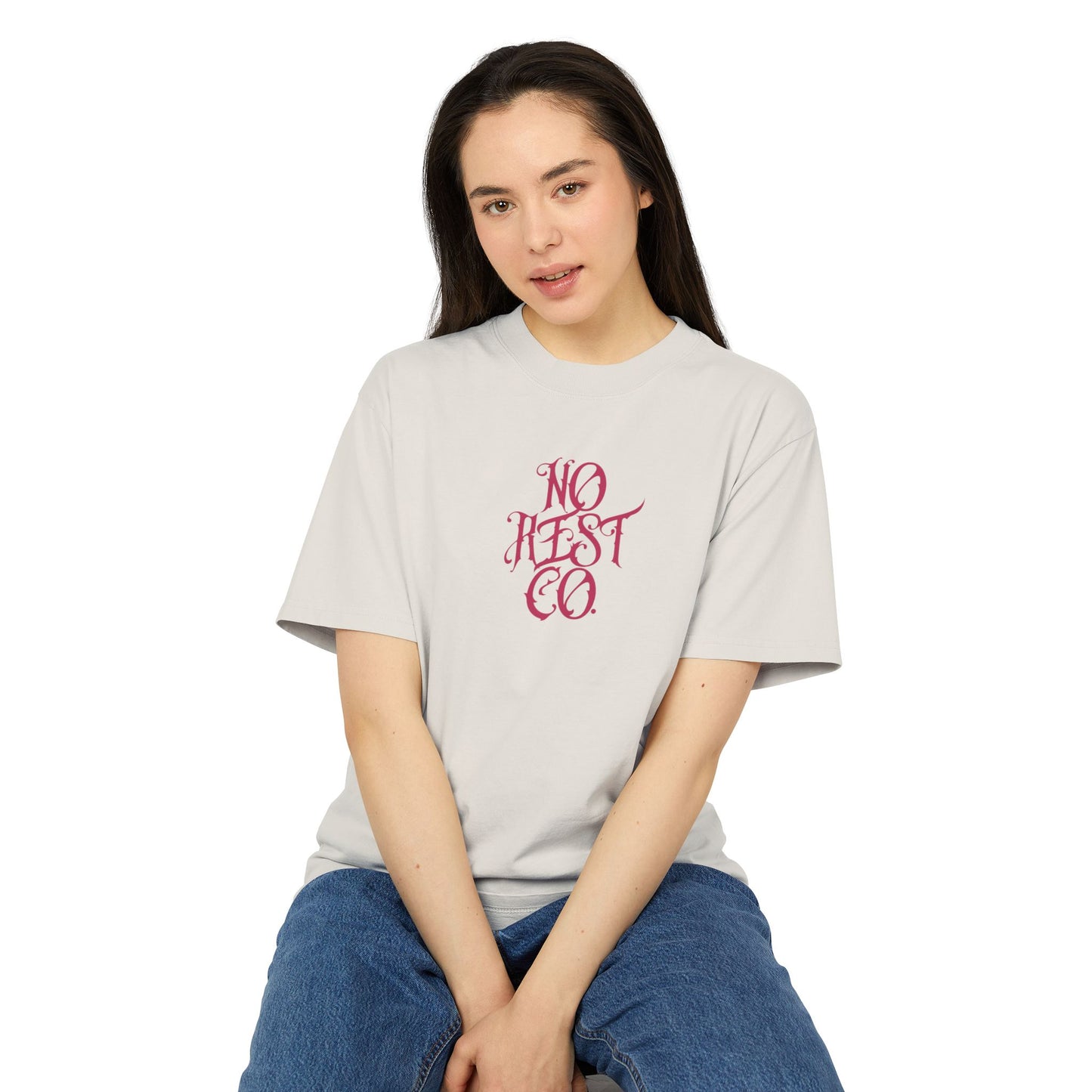 Heavy Faded Tee - No Hesitation Floral Skull Design