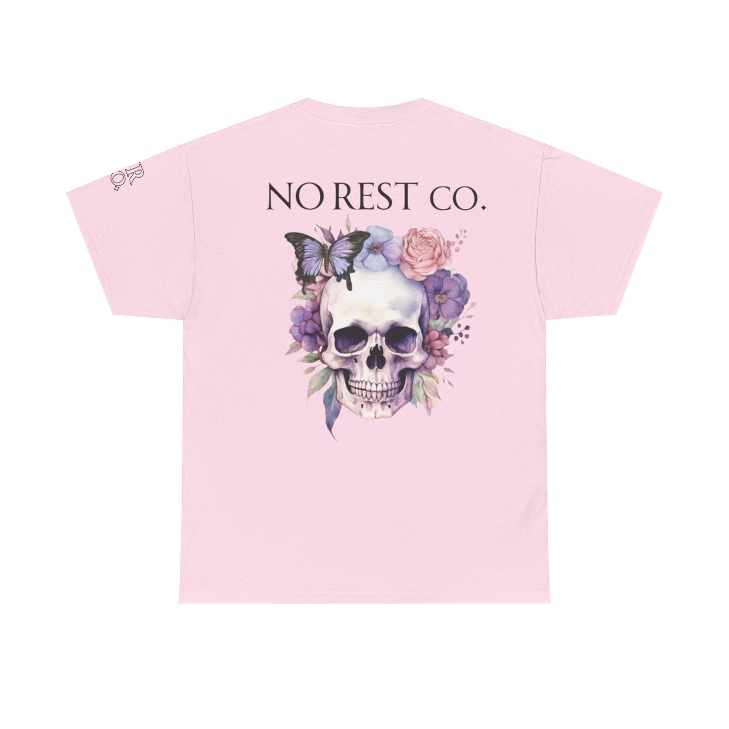 No Rest Co. Heavy Cotton Tee - Floral Skull Graphic T-Shirt