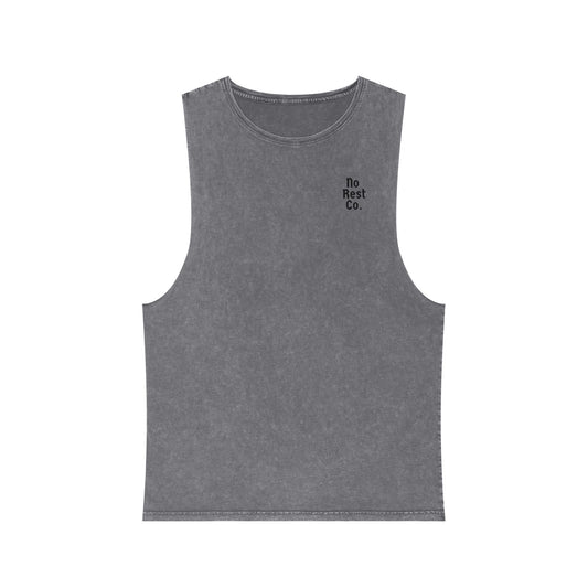 Stonewash Tank Top with Floral Skull Design