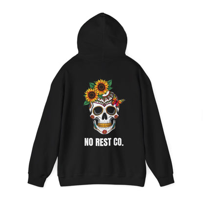 Skull & Butterfly Hoodie - No Rest Co. Graphic Sweatshirt for Comfortable Chill Days