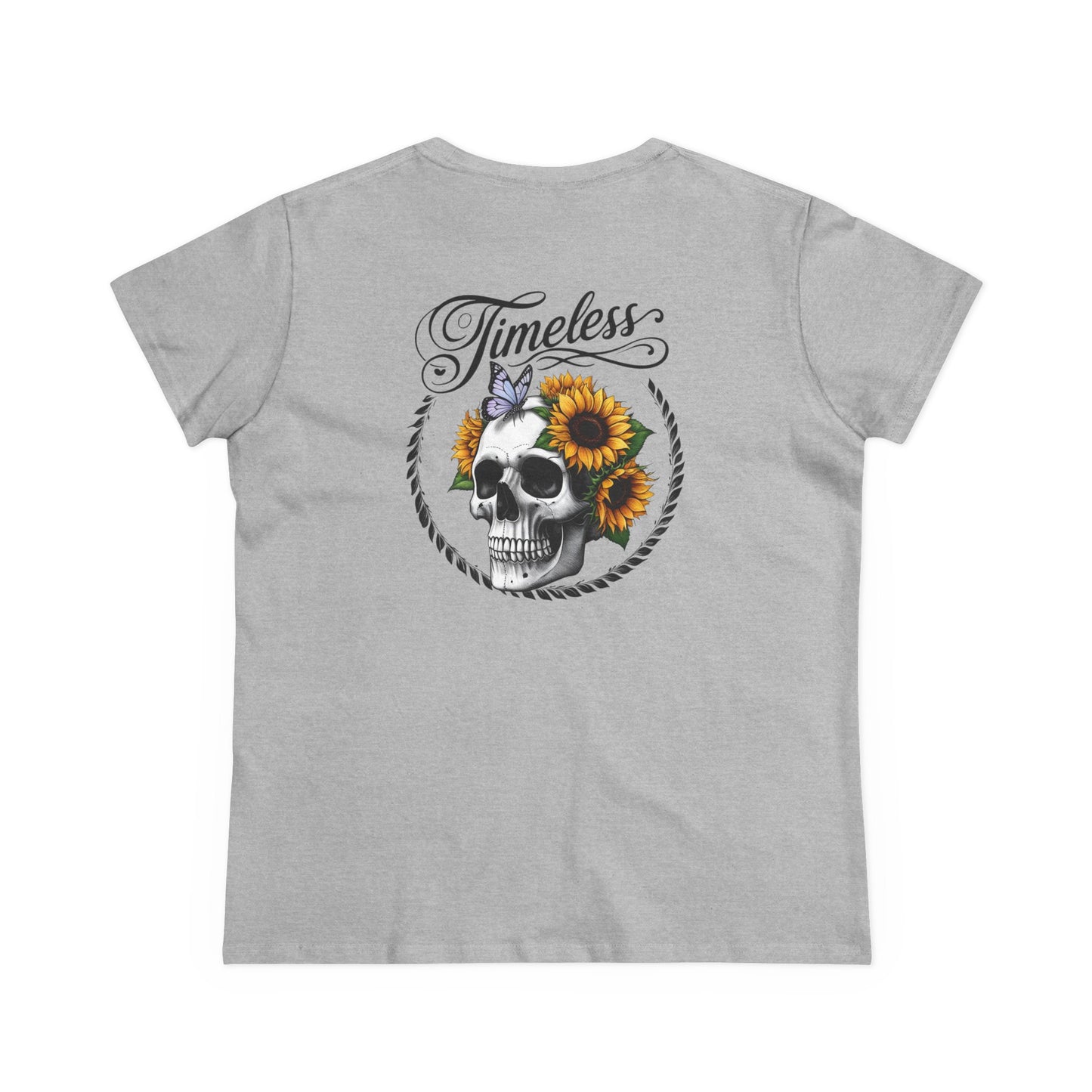 Timeless Skull & Sunflower Women's Cotton Tee