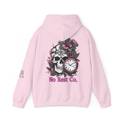 Skull Floral Design Hooded Sweatshirt - No Rest Co.